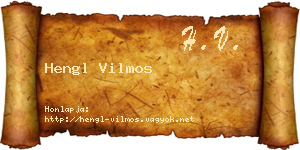 Hengl Vilmos névjegykártya